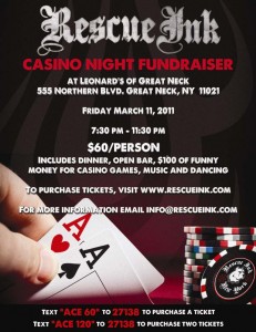 Casino Night Fundraiser by Rescue Ink - Long Island, New York